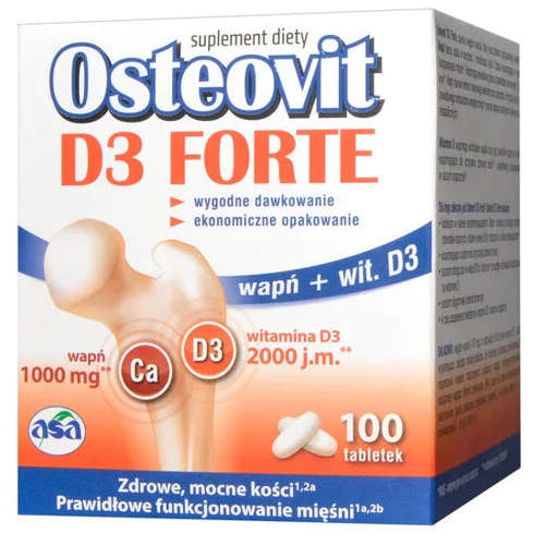 Asa Sp.Z O.O. Głubczyce Osteovit D3 Forte 100 Tabletek + Kubek Gratis! 3138821