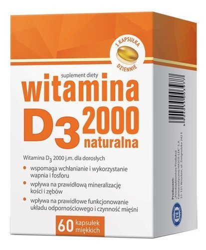 Hasco-Lek PRZEDSIĘBIORSTWO PRODUKCJI FARMACEUTYCZNEJ L witamina D3 2000j.m. 60 kapsułek miękkich 3142761