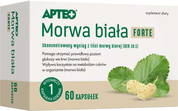 Apteo Apteo Morwa biała Forte  60 kapsułek 3373541