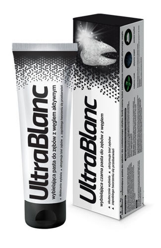 Aflofarm UltraBlanc wybielająca czarna pasta do zębów z węglem aktywnym 75 ml