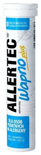 POLPHARMA Allertec wapno plus x 20 tabletek musujących