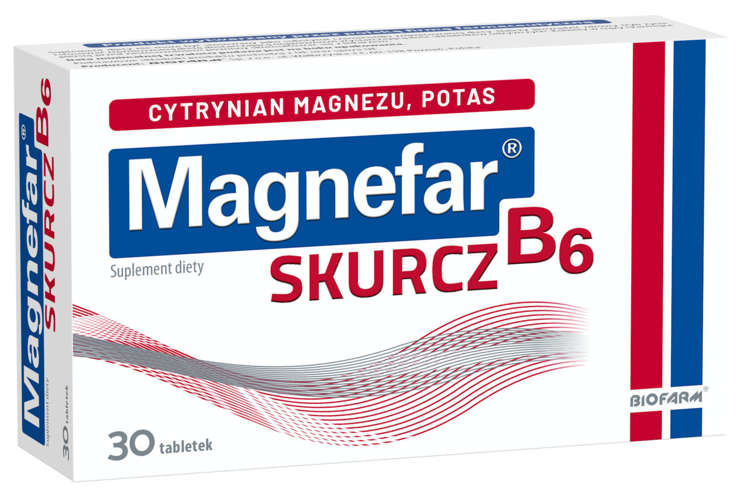 Magnefar B6 skurcz 30 tabletek