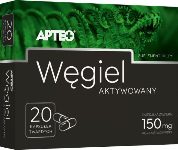 Apteo Apteo Węgiel aktywowany 20 kapsułek 4345281