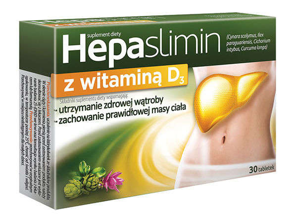 Aflofarm Farmacja Polska Sp. z o Hepaslimin z witaminą D3 30 tabletek 3783021