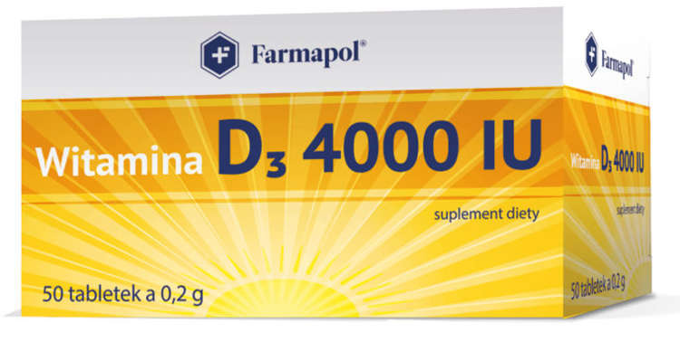 Witamina D3 4000 IU, 50 tabletek /Farmapol/