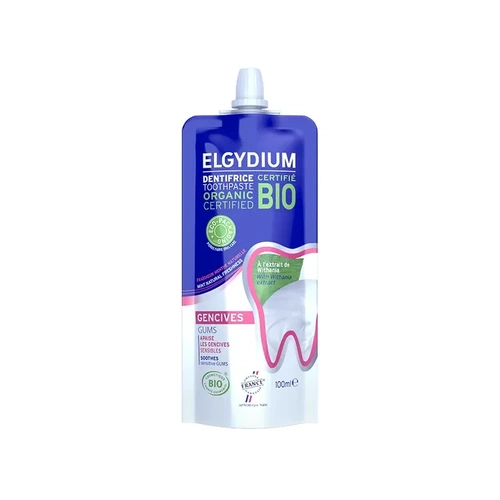 ELGYDIUM BIO Gums pasta do zębów na podrażnione dziąsła z ekstraktem z Ashwagandhy, doypack, 100 ml