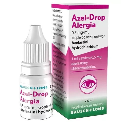 BAUSCH HEALTH IRELAND LTD. Azel-Drop Alergia 0,5 mg/ml krople do oczu 6 ml 3091341