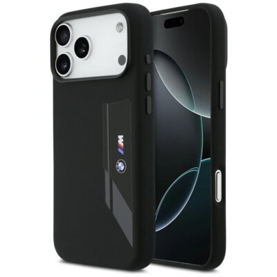 Etui BMW M Silicon Vertical Logo MagSafe do Apple iPhone 17 Pro Max Czarny