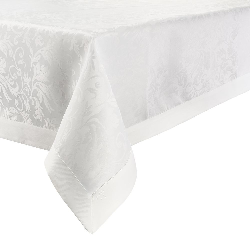 Obrus biały 140 x 240 cm żakardowy RITA