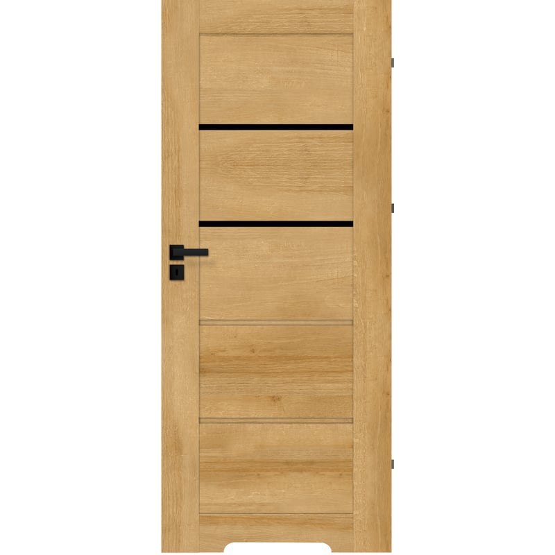 Drzwi wewnętrzne łazienkowe 70 prawe Islen Nero dąb europejski