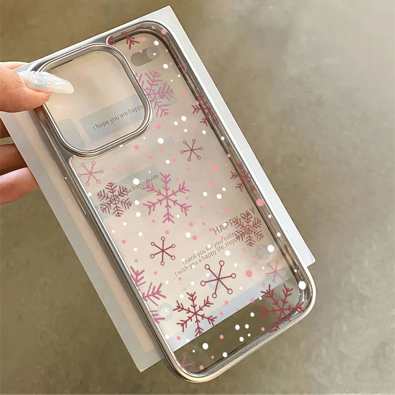TEMU Etui na telefon: Płatki śniegu, Minimalistyczne Przezroczyste Etui Kompatybilne z iPhone 11 Pro Max/11/11 Pro/12/12 Pro/12 Pro Max/13 Pro