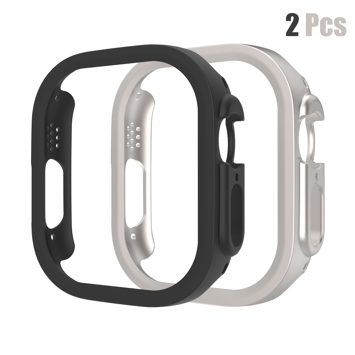 TEMU 2 szt. Matowe Puste Etui Ochronne do Apple Watch Ultra 1/2 49mm, Matowe Etui Ochronne, Twarde Etui PC Odporne na Upadki, Nie Szklana Obudowa,