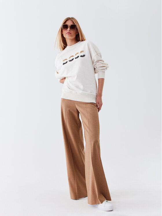 Boss Bluza 50485251 Beżowy Oversize