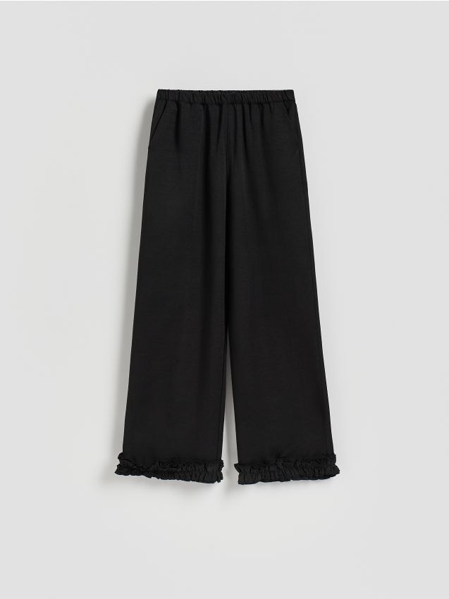 Reserved - Spodnie z wiskozy - czarny