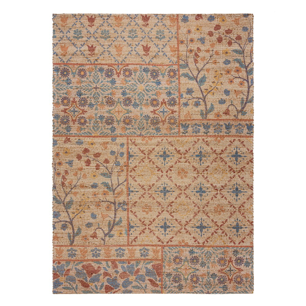 Dywan z mieszanki juty tkany ręcznie w naturalnym kolorze 160x230 cm Taylor Patchwork – Flair Rugs