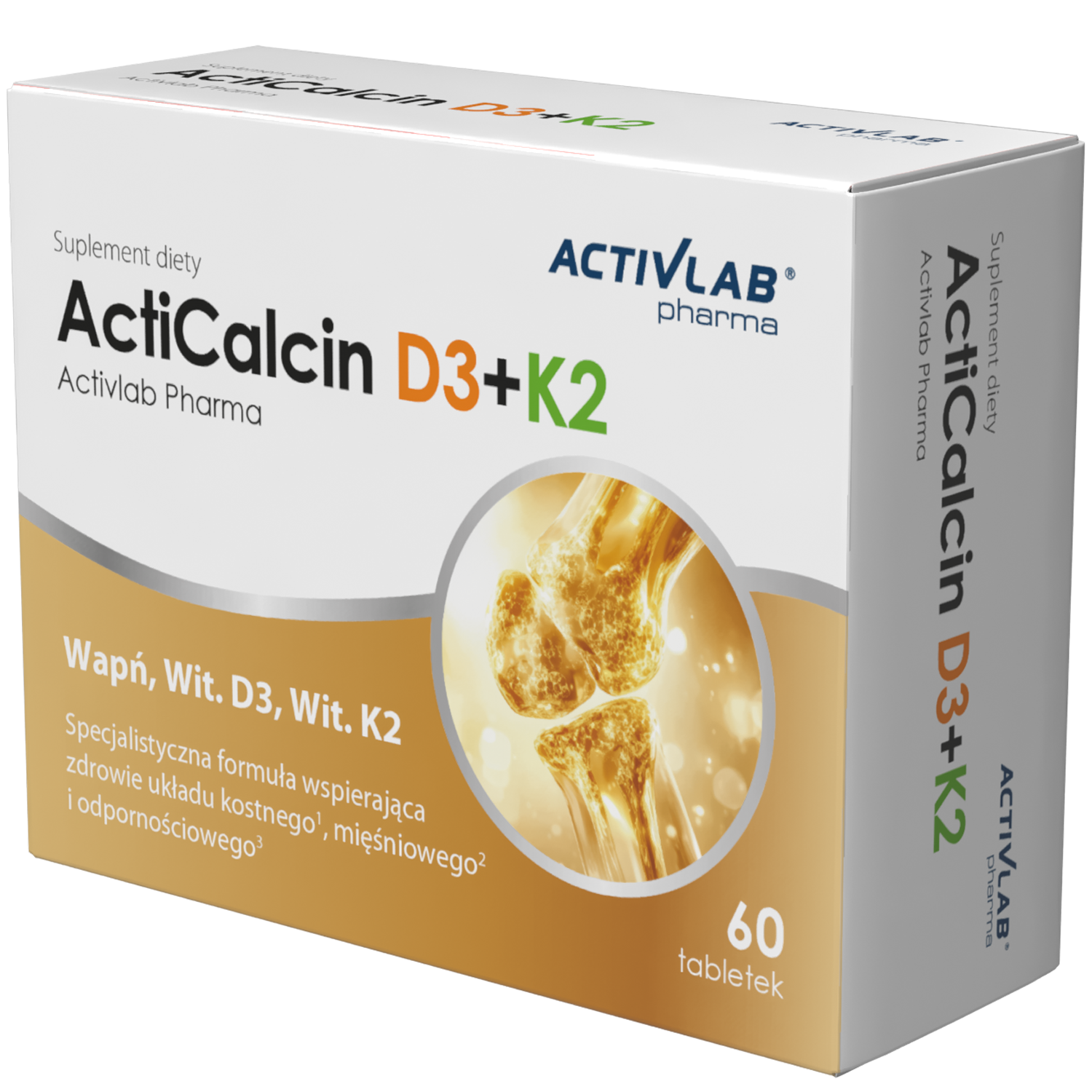 Activlab Pharma ActiCalcin D3+K2, 60 tabletek