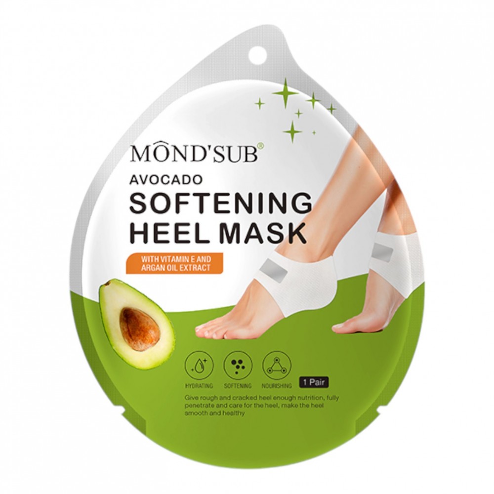 Mondsub, głęboko nawilżająca maska do pięt z awokado, 1 para