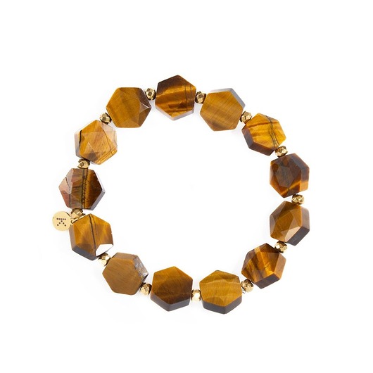 Bransoletka o wyjątkowym kształcie Tygrysiego Oka - Wersja Pozłacana