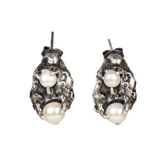 Srebrne kolczyki koła Organica