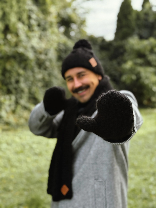 Męska czapka MERINO Euforia Czarny