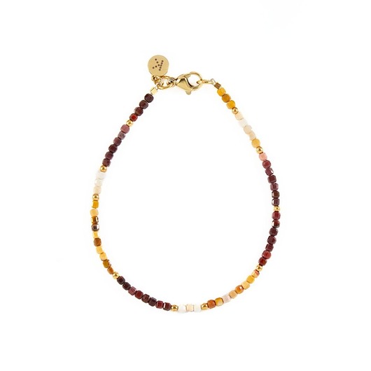 Bransoletka z cieniowanego Mookaitu - Wersja Pozłacana