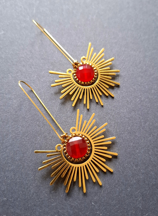 Kolczyki agat w słońcu no2