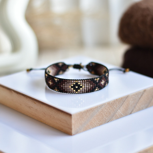 Tkana bransoletka - brown&black