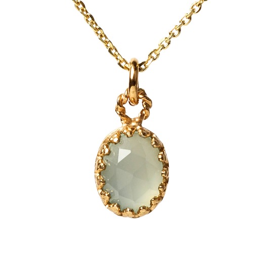 Minimalistyczny złoty naszyjnik z agatem aqua w stylu Vintage