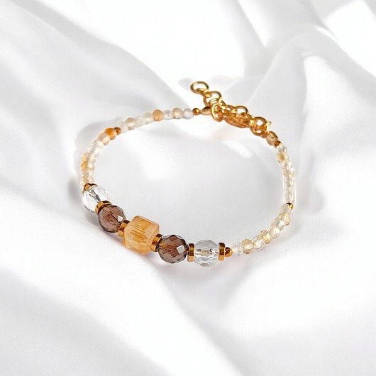 DOBROBYT - amulet - cytryn,kwarc dymny,k.górski - z zapięciem