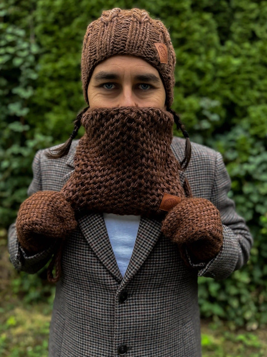 Męski mały komin MERINO Brąz