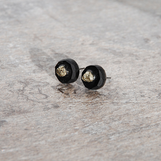 Kolczyki sztyfty z pirytem