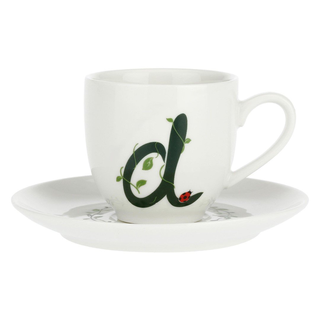 LA PORCELLANA BIANCA SOLOTUA Filiżanka ze spodkiem 90 ml, Wzór D