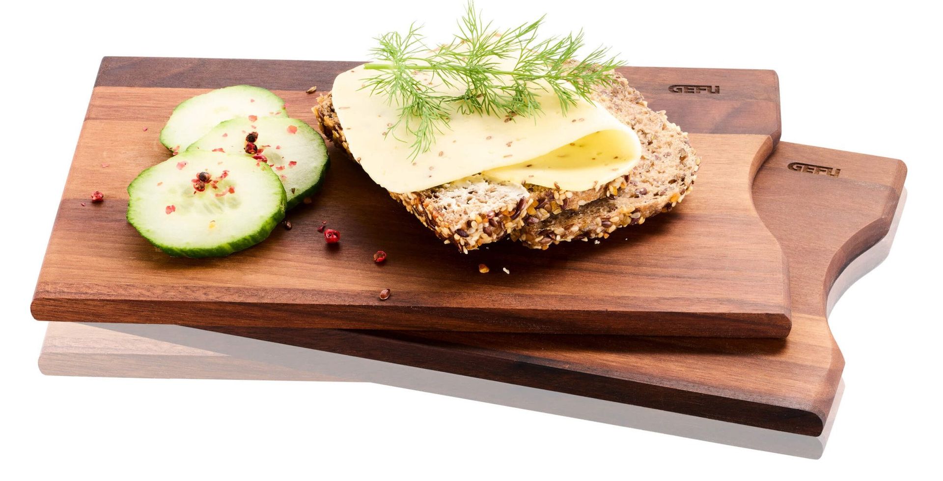 GEFU ENNO 2 deski śniadaniowe, drewno orzechowe 24 x 14.5 cm