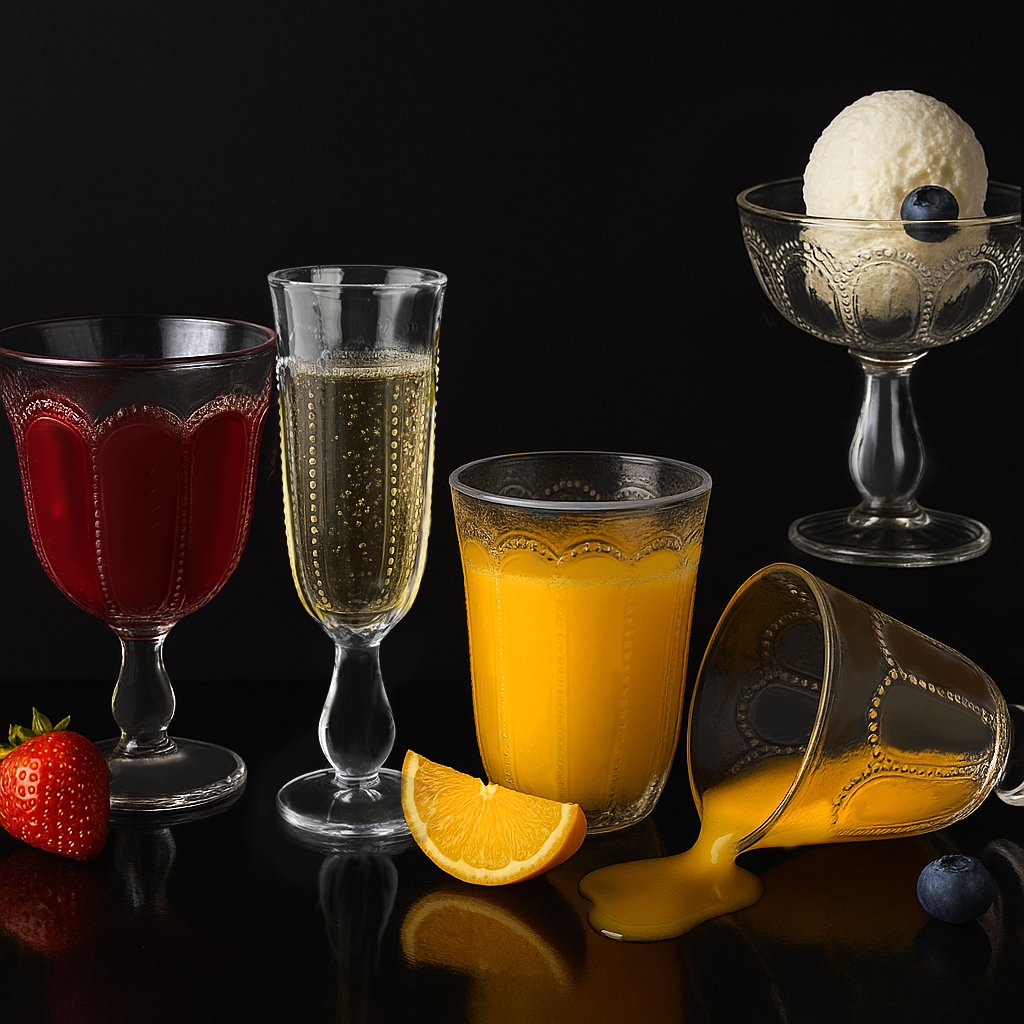 DAPHNE Komplet 4 szklanek 340ml 9,5x5,2x 11cm