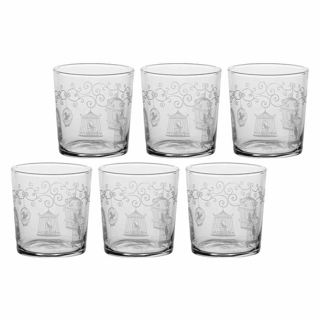 LA PORCELLANA BIANCA BABILA Zestaw 6 szklanek z grubym dnem woliera 350 ml