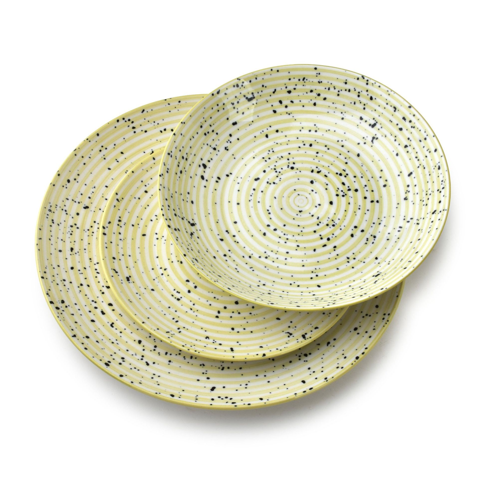 STRIPES BEIGE Komplet obiadowy 18cz.27/19/20cm miska 550ml