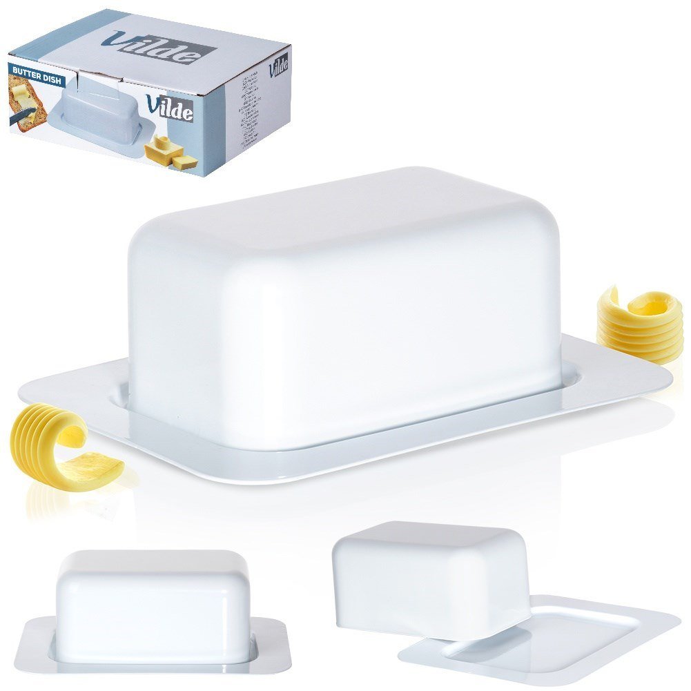 MASELNICZKA STALOWA MASELNICA BIAŁA POJEMNIK NA MASŁO VILDE 259629