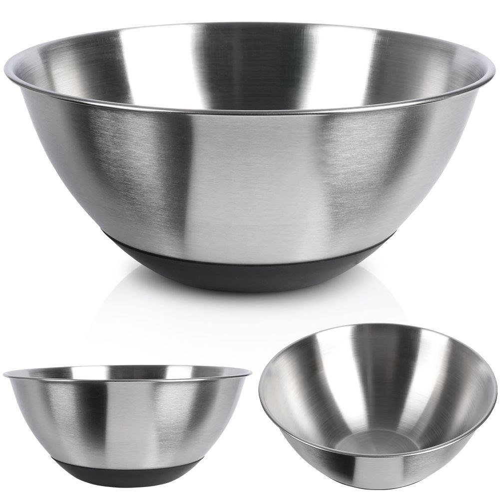 MISKA KUCHENNA METALOWA STALOWA ANTYPOŚLIZGOWA SREBRNA 21.5CM 1.9L VILDE 259642