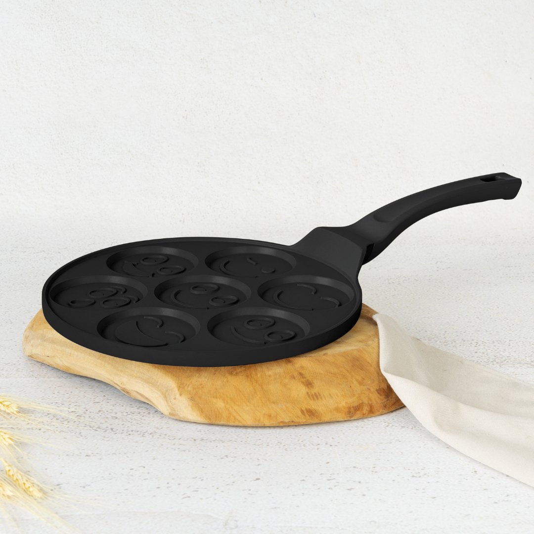 Patelnia do naleśników 26cm Pancakes wzór emoji BerlingerHaus BH-7791 Matte Black Collection