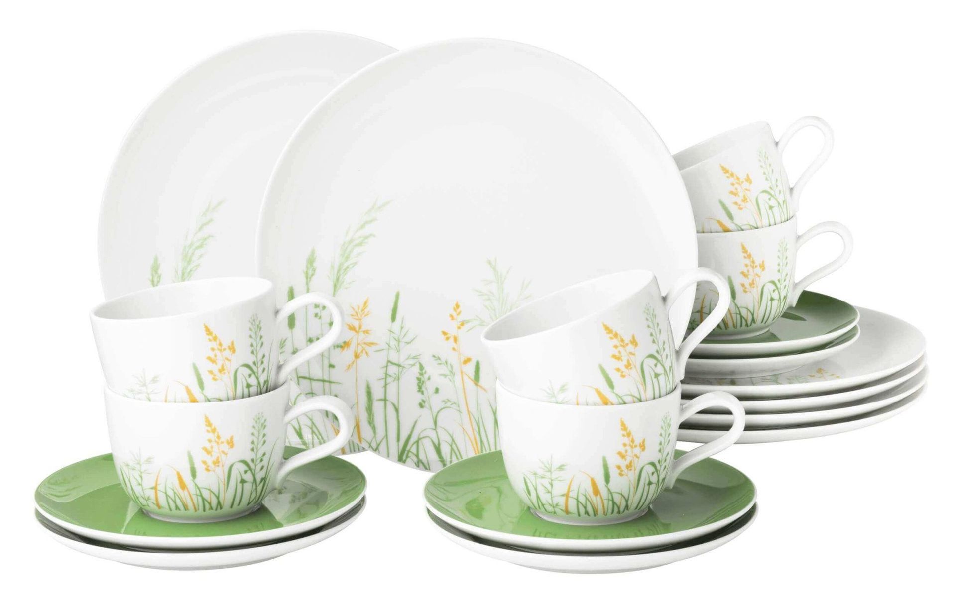 SELTMANN MEADOW GRASSES GREEN Serwis kawowy dla 6 osób