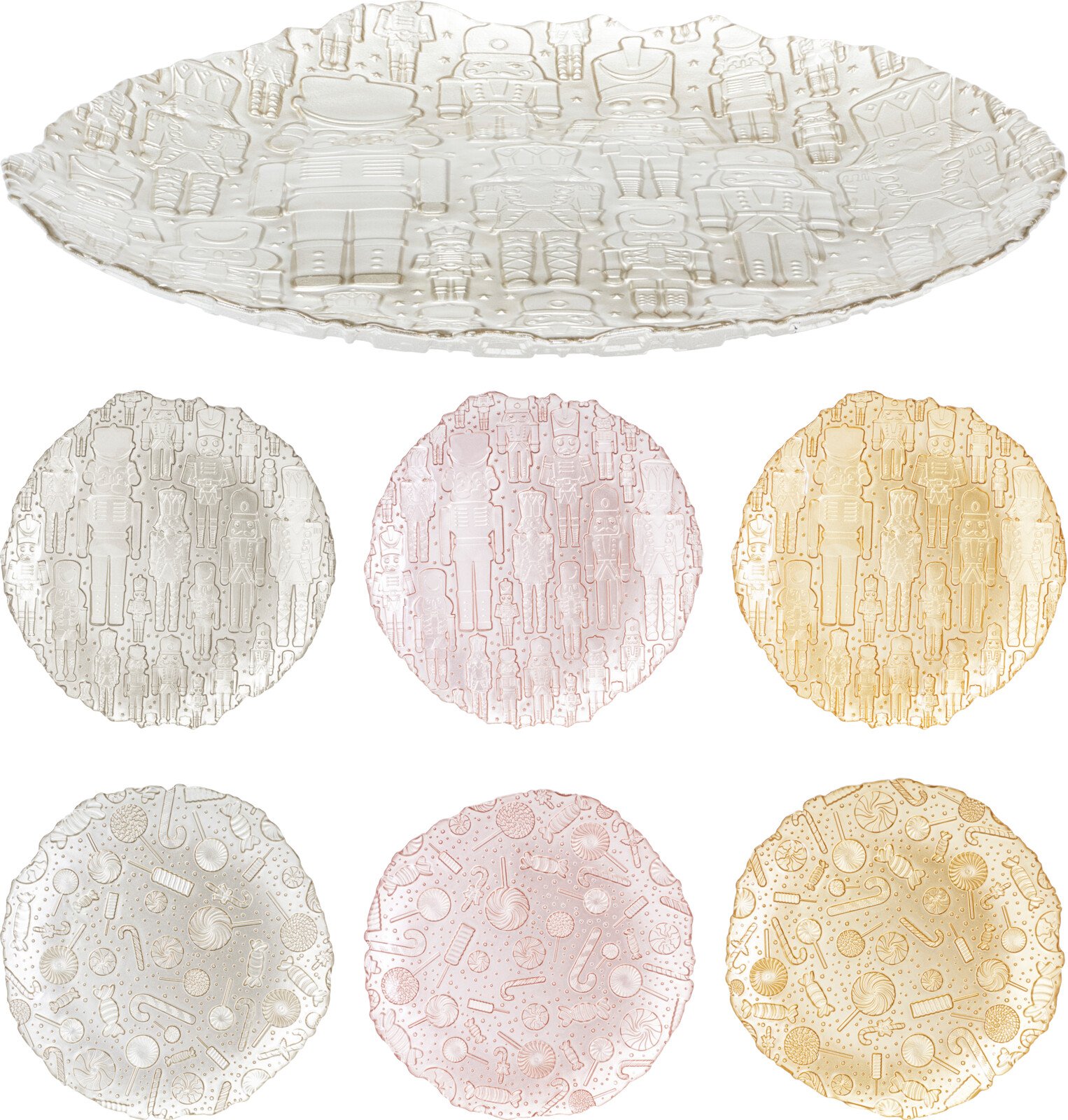 Talerz szklany średnica 28cm 6 RODZAJI X