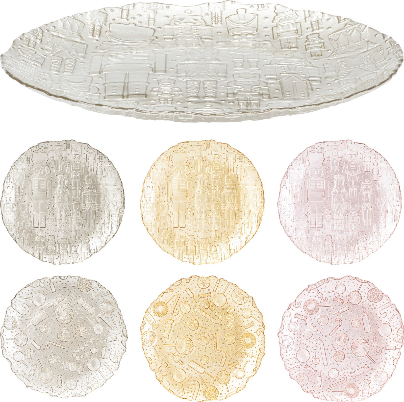 Talerz szklany o średnicy 32CM 6 RODZAJI