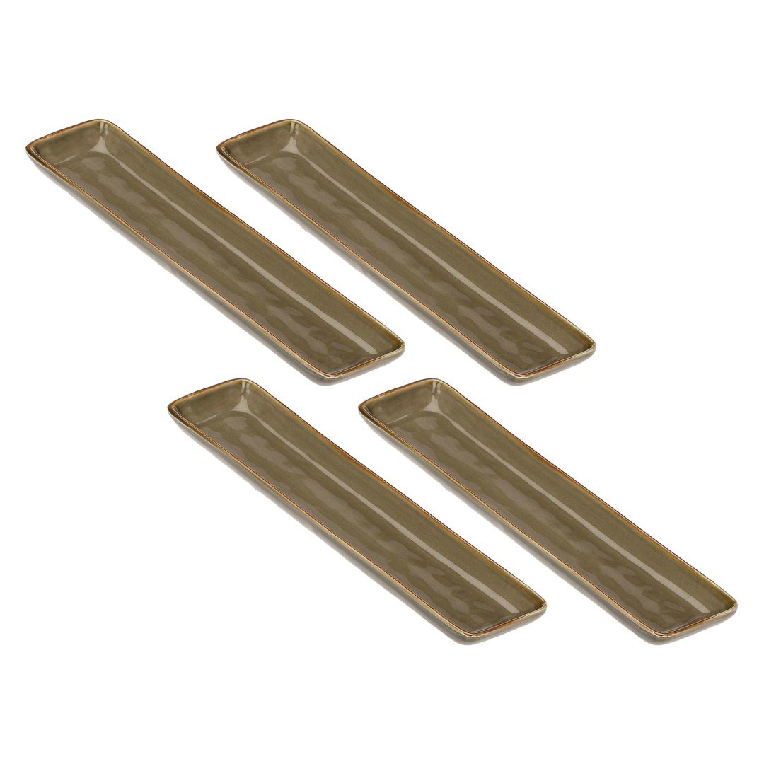 ROSE&TULIPANI CONCERTO GRIGIO TORTORA Zestaw 4 tac prostokątnych 32 x 8 cm