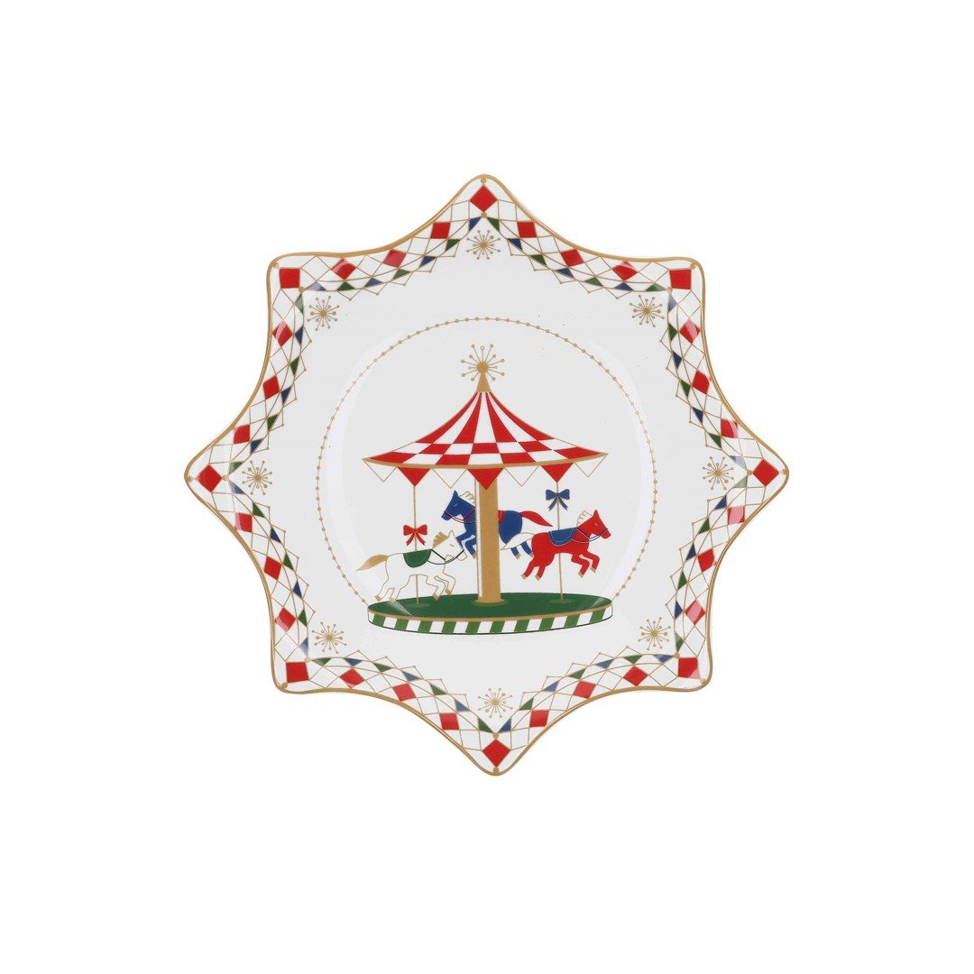 ROSE&TULIPANI XMAS CAROUSEL Talerz w kształcie gwiazdy 20 cm