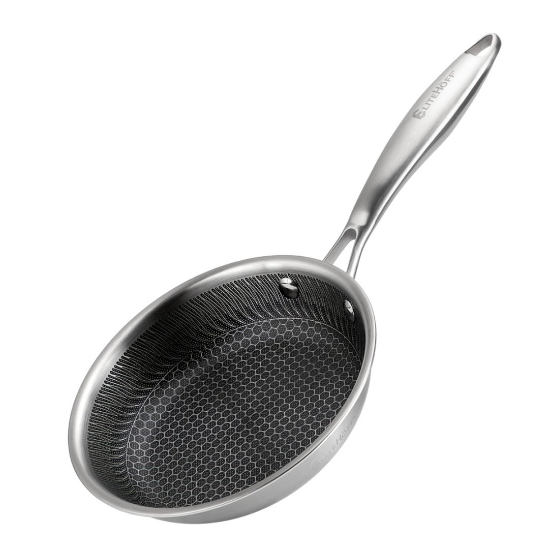 PATELNIA STALOWA 18cm Z POWŁOKĄ PLASTER MIODU E-7544