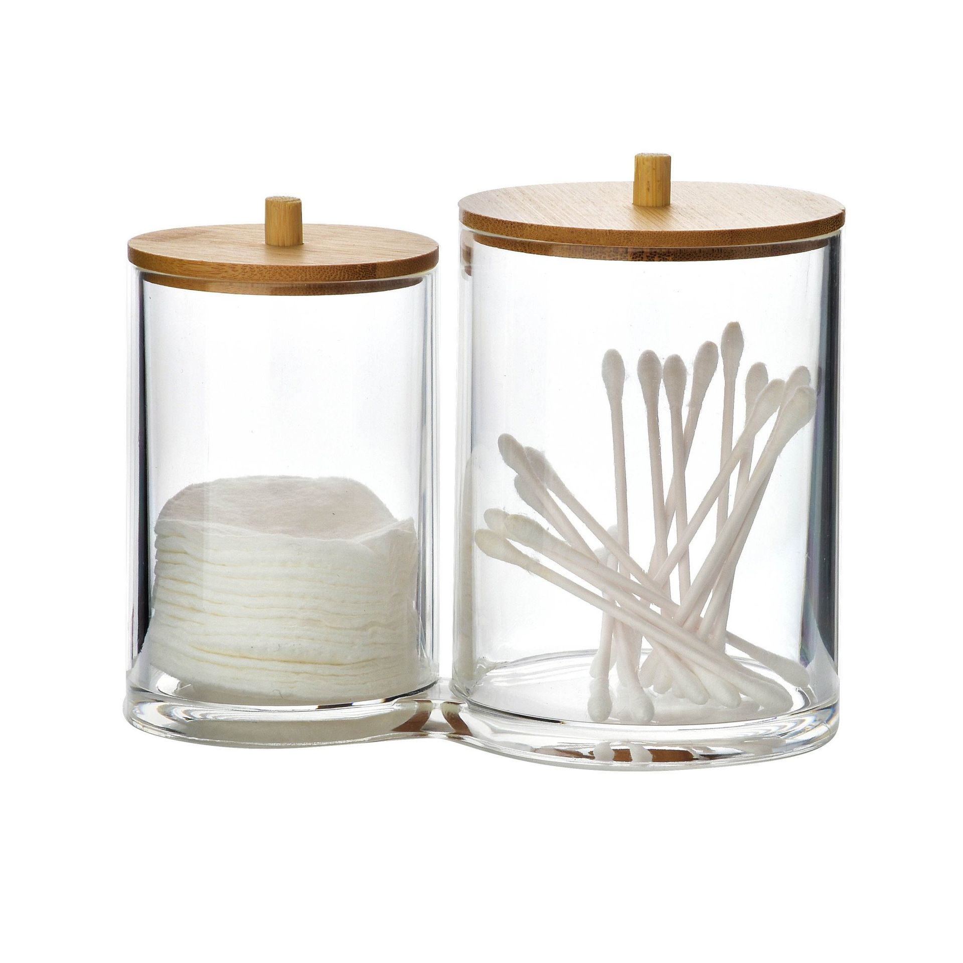 BEA Pojemnik na waciki podwójny 9x9x12cm 7x7x11cm