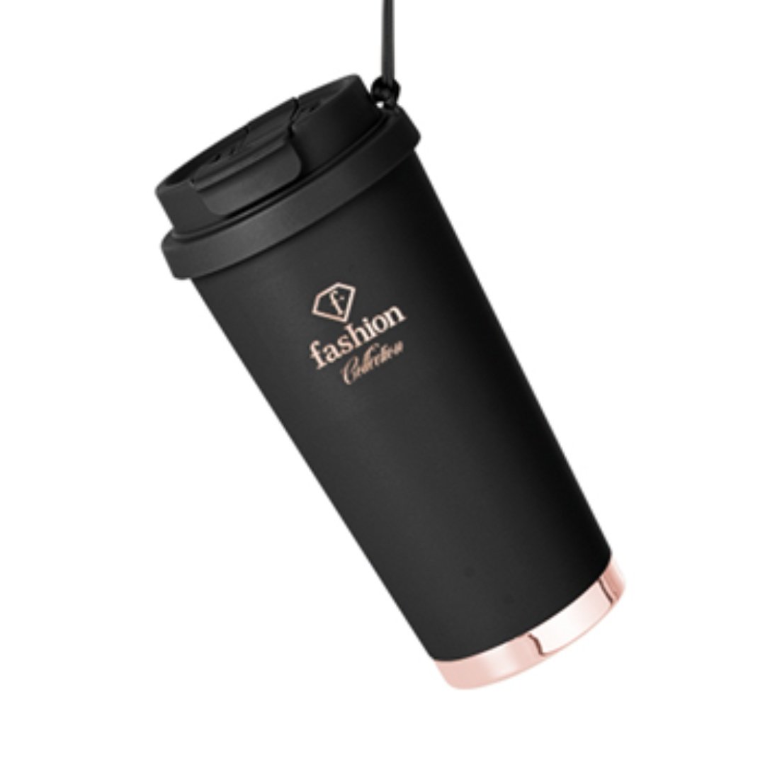Kubek termiczny 0,5L Fashion TV FTV-0132 Matte Black- Rose Gold