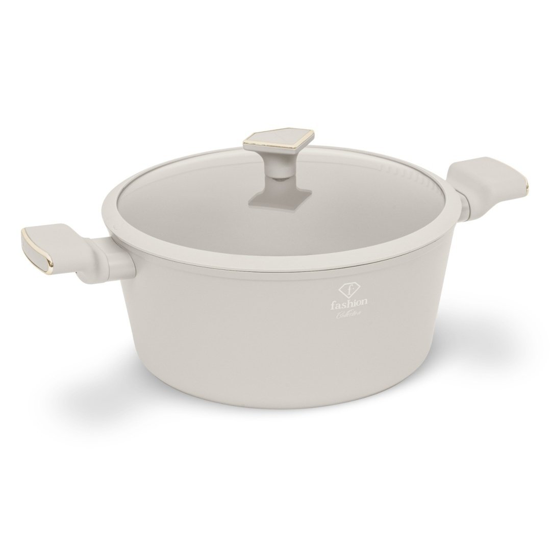 Garnek z pokrywką 28 cm FashionTV FTV-0070 Matte Cream Gold Collection