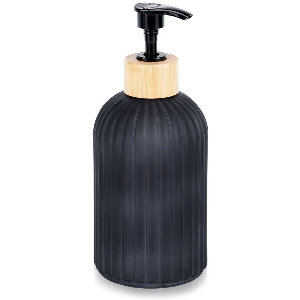 Dozownik szklany do mydła płynu do naczyń na mydło czarny 400ml VILDE 568001