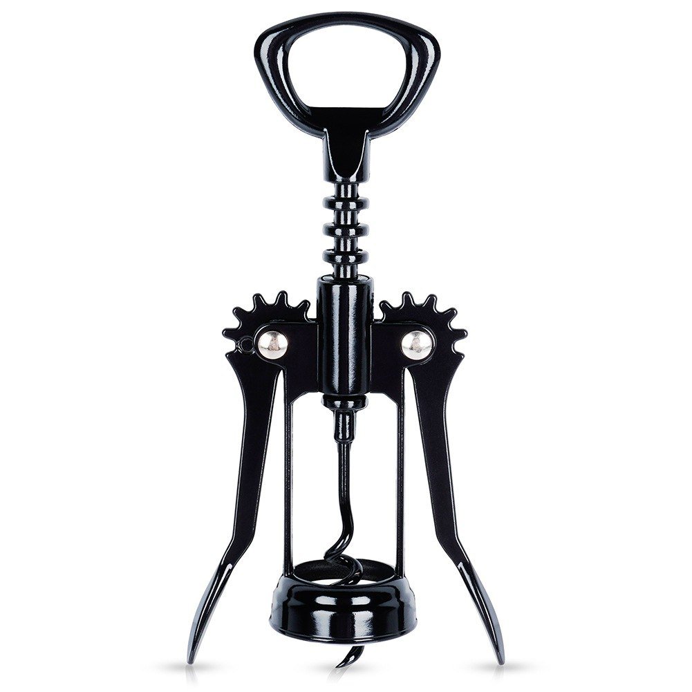 Korkociąg do wina otwieracz do butelek wina metalowy czarny 16cm VILDE 259686